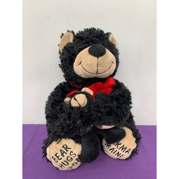 Creature Comforts 9 Inch Black Bear with Baby Bear Hugs from Jackman, Maine Plus - Picture 1 of 12